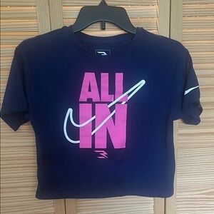 Nike Blue and Pink Graphic Short Sleeve Tee